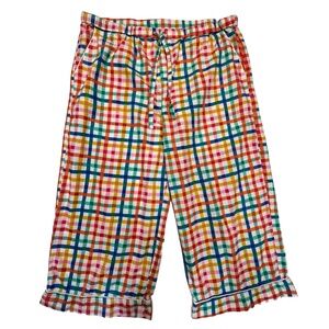 Printfresh Oh Joy! Drawstring Colorful Checkered Cropped Pajama Pants Size XL